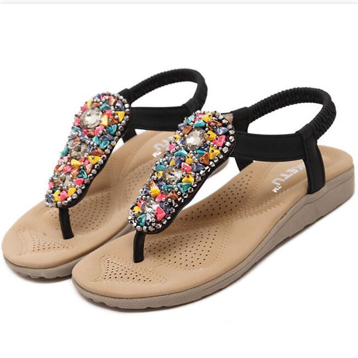 Sandália Confort com Pedrarias