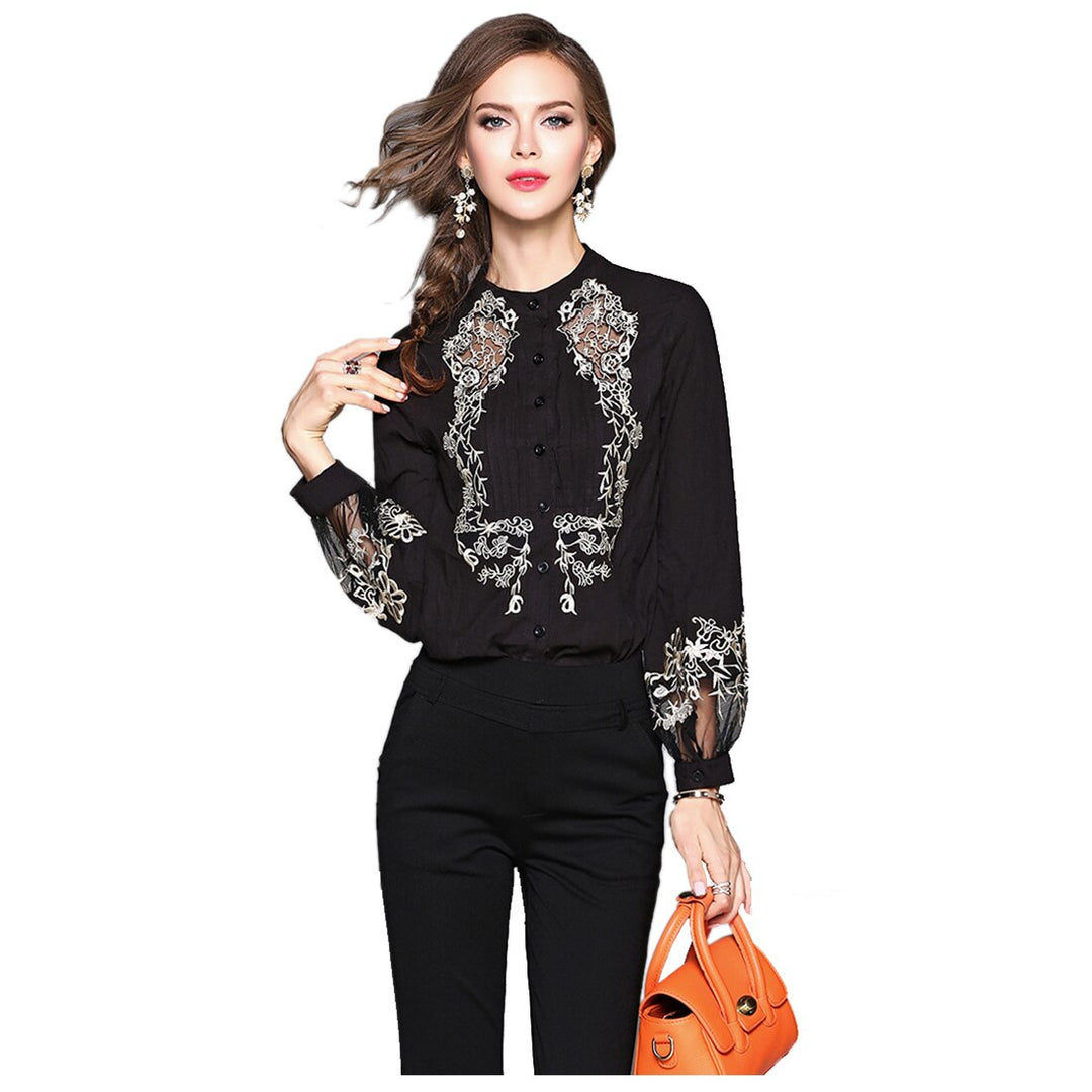 Camisa Feminina Flower Preta