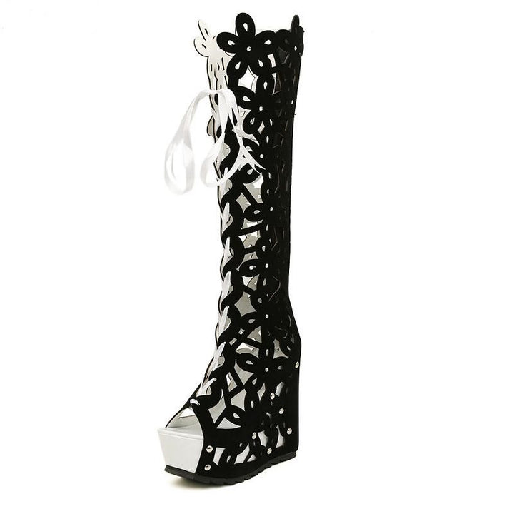 GLADIADORA PLATAFORMA BLACK WHITE - PODEROSA SHOP