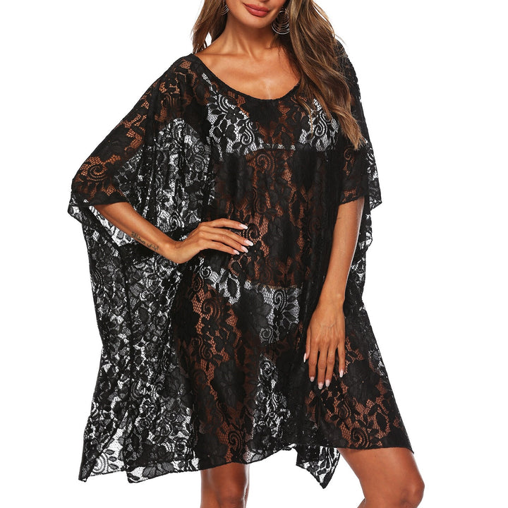 Saída de Praia Kaftan Renda Preta