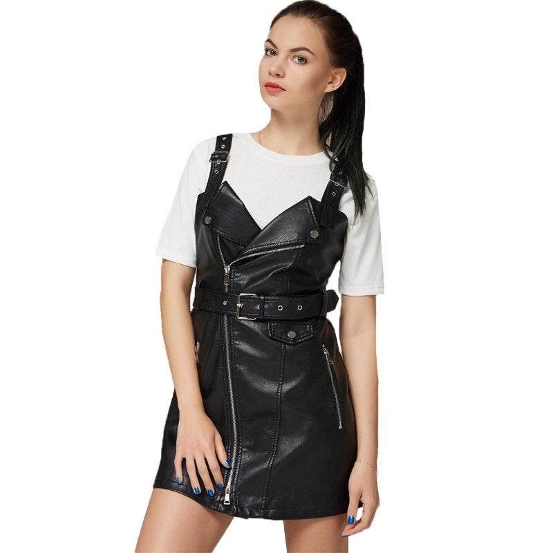 Vestido Couro Ecológico Preto