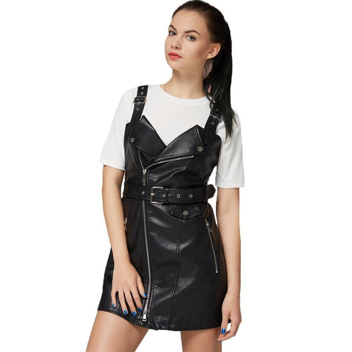 Vestido Couro Ecológico Preto