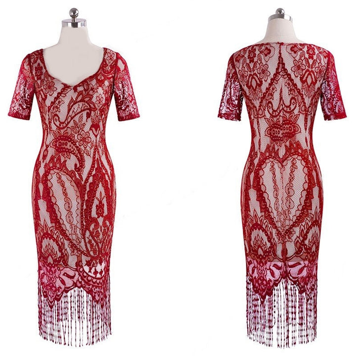 VESTIDO RENDA COM FRANJAS - PODEROSA SHOP