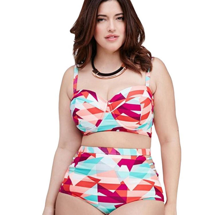 Biquíni Cintura Alta Estampado Plus Size