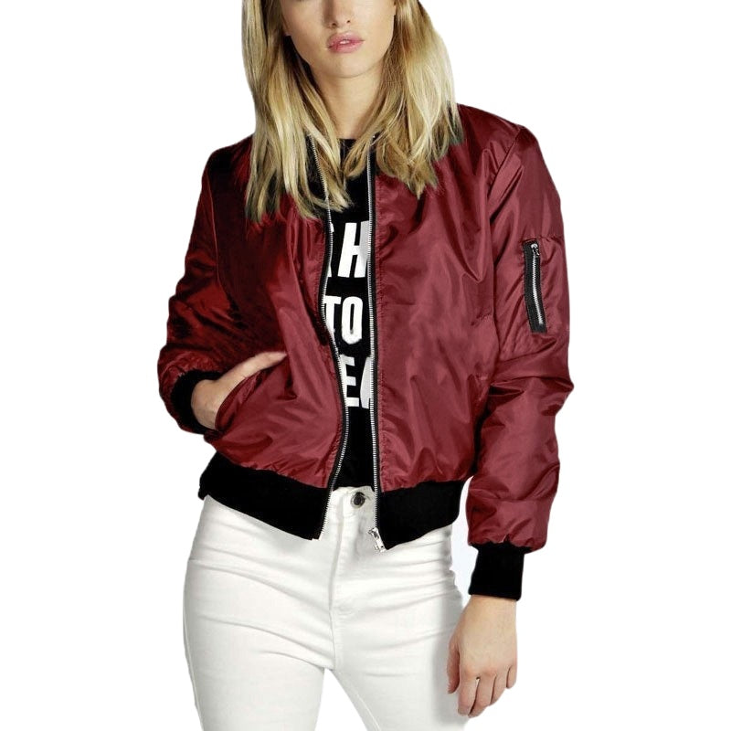 Jaqueta Bomber Feminina Em Nylon