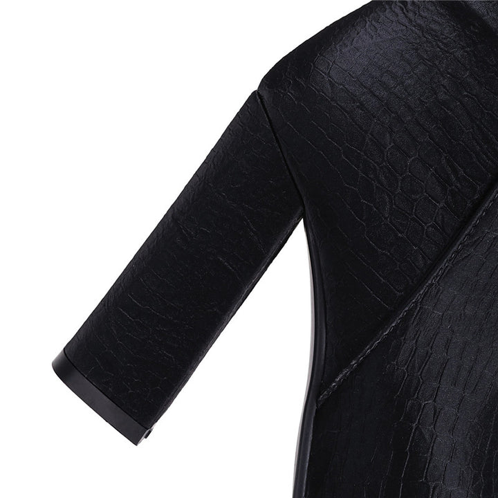 Bota Over The Knee Salto Bloco Bico Fino