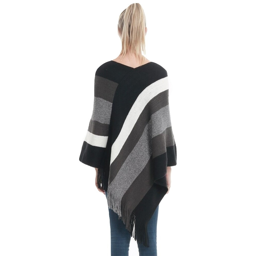 Poncho Tricot Elegance Listrado