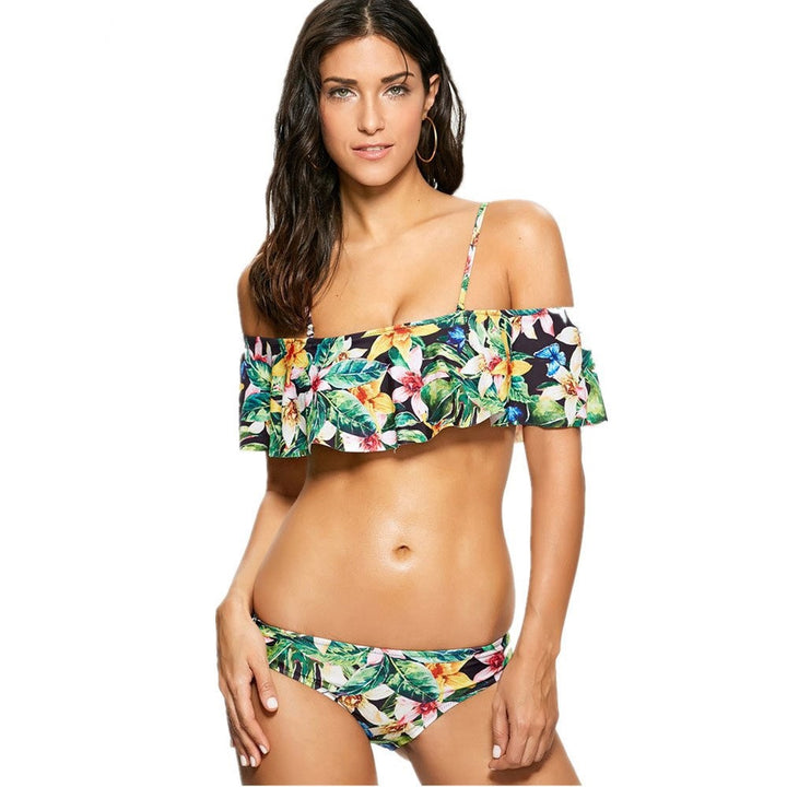 BIQUÍNI TOP CROPPED BABADO FLORAL - PODEROSA SHOP