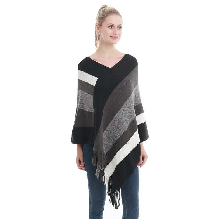 Poncho Tricot Elegance Listrado