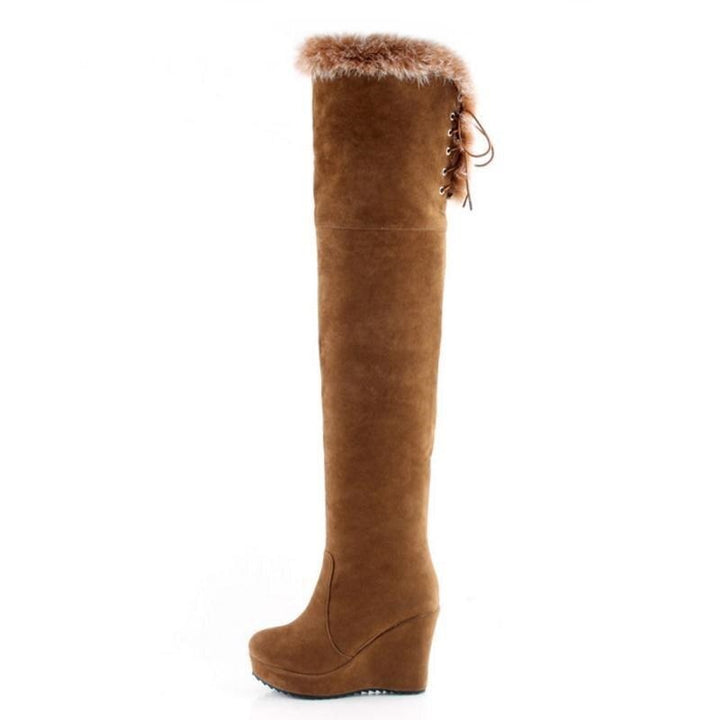 Bota Anabela Over The Knee Pelos