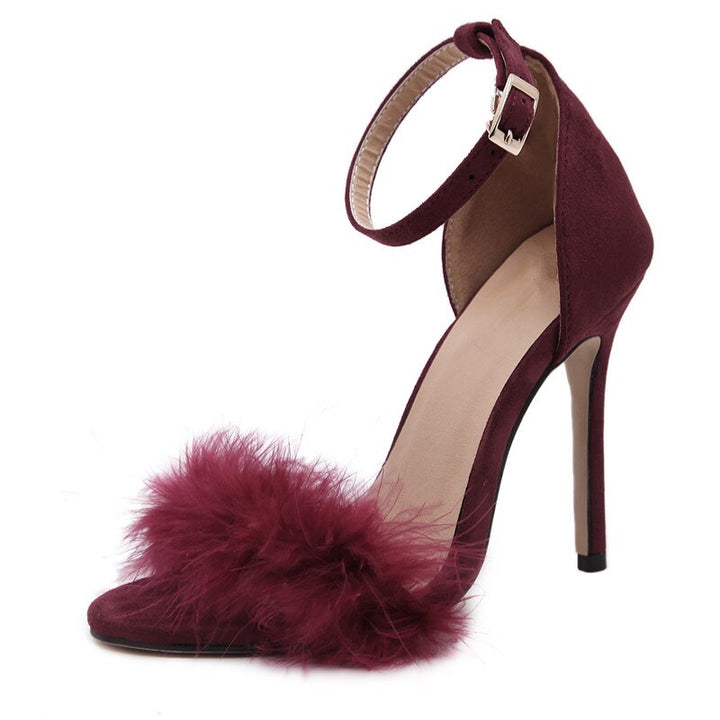 Sandália Feminina Suede Com Pelugem