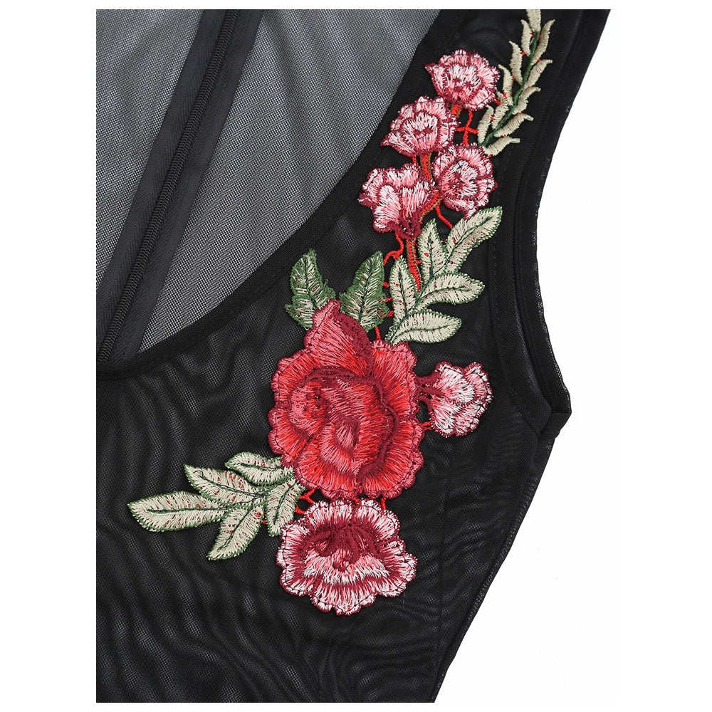 Body Tule Detalhe Floral