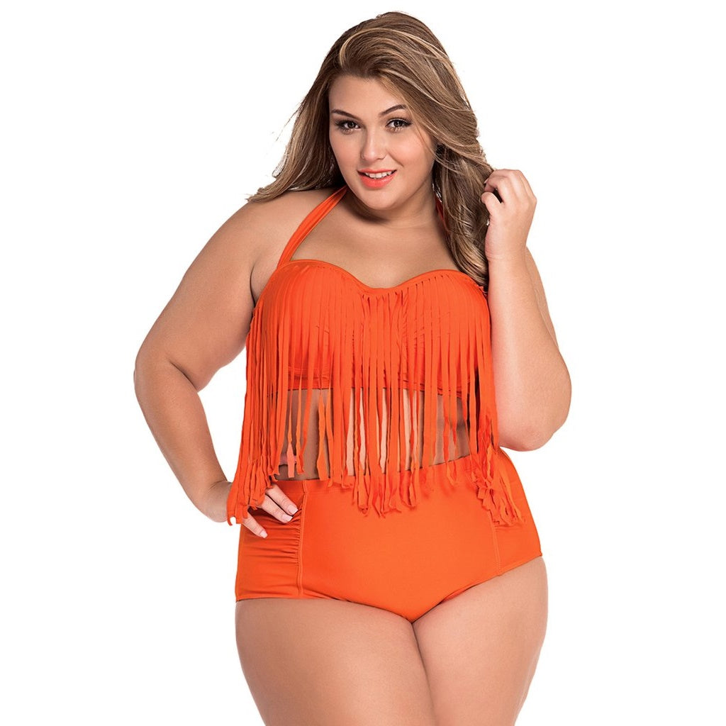 BIQUÍNI CINTURA ALTA COM FRANJAS PLUS SIZE - PODEROSA SHOP