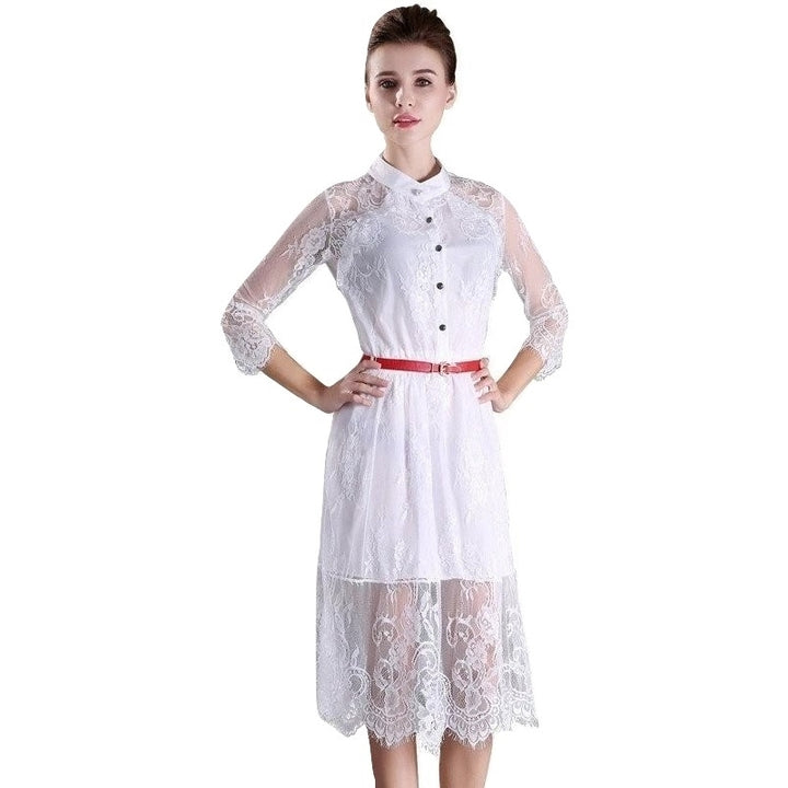 Vestido Midi Renda Branco