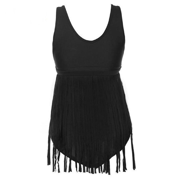 Maiô Plus Size Com Franjas Preto