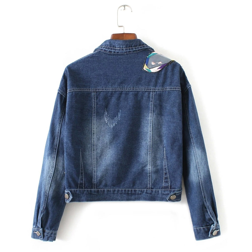Jaqueta Denim Bordada Butterfly Dreams