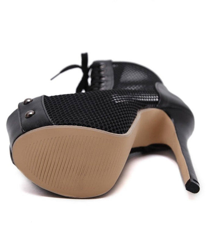 OPEN BOOT SALTO TELA PRETO - PODEROSA SHOP