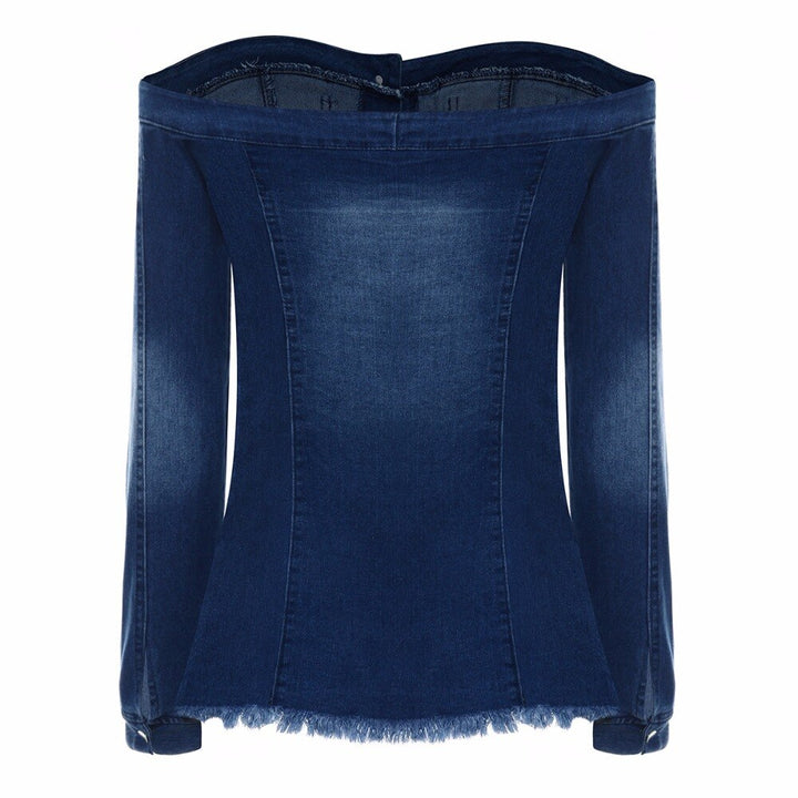 Blusa Jeans Ombro a Ombro