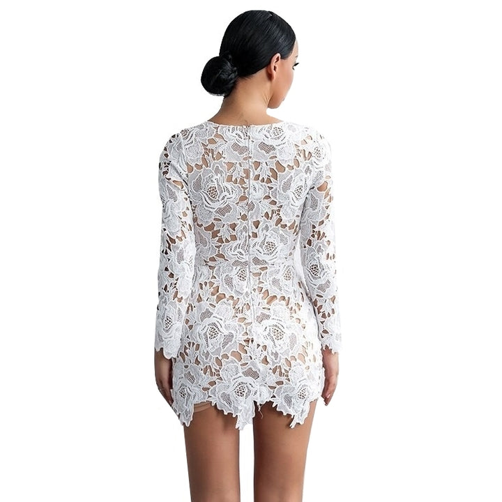 Vestido Cavado Renda Branco