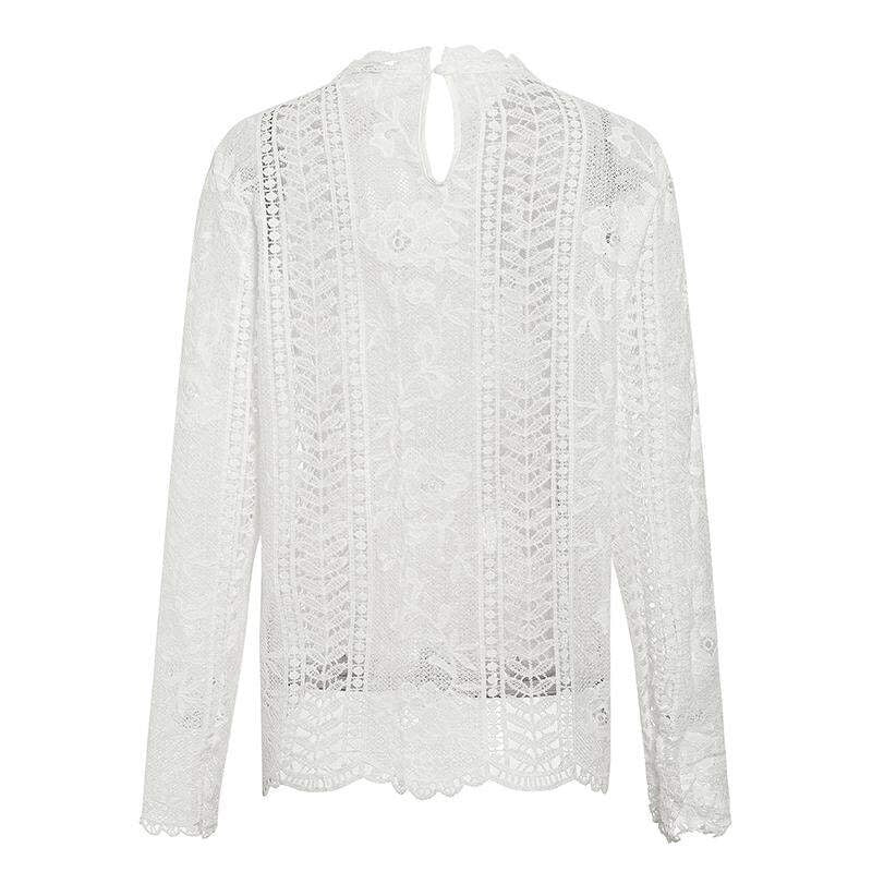 Blusa Manga Longa Bordado Branca