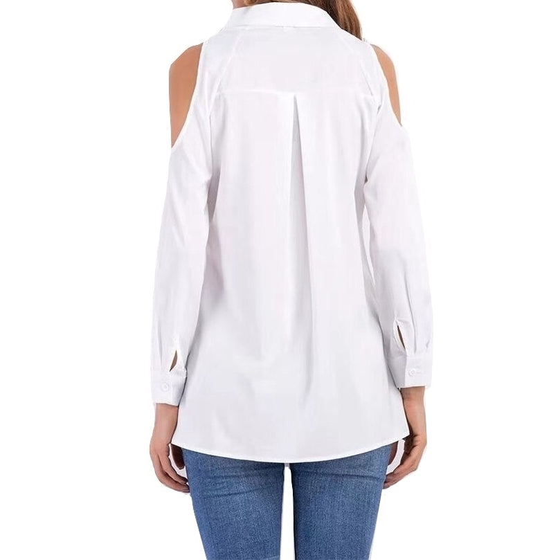 Camisa Feminina Ombro Vazado