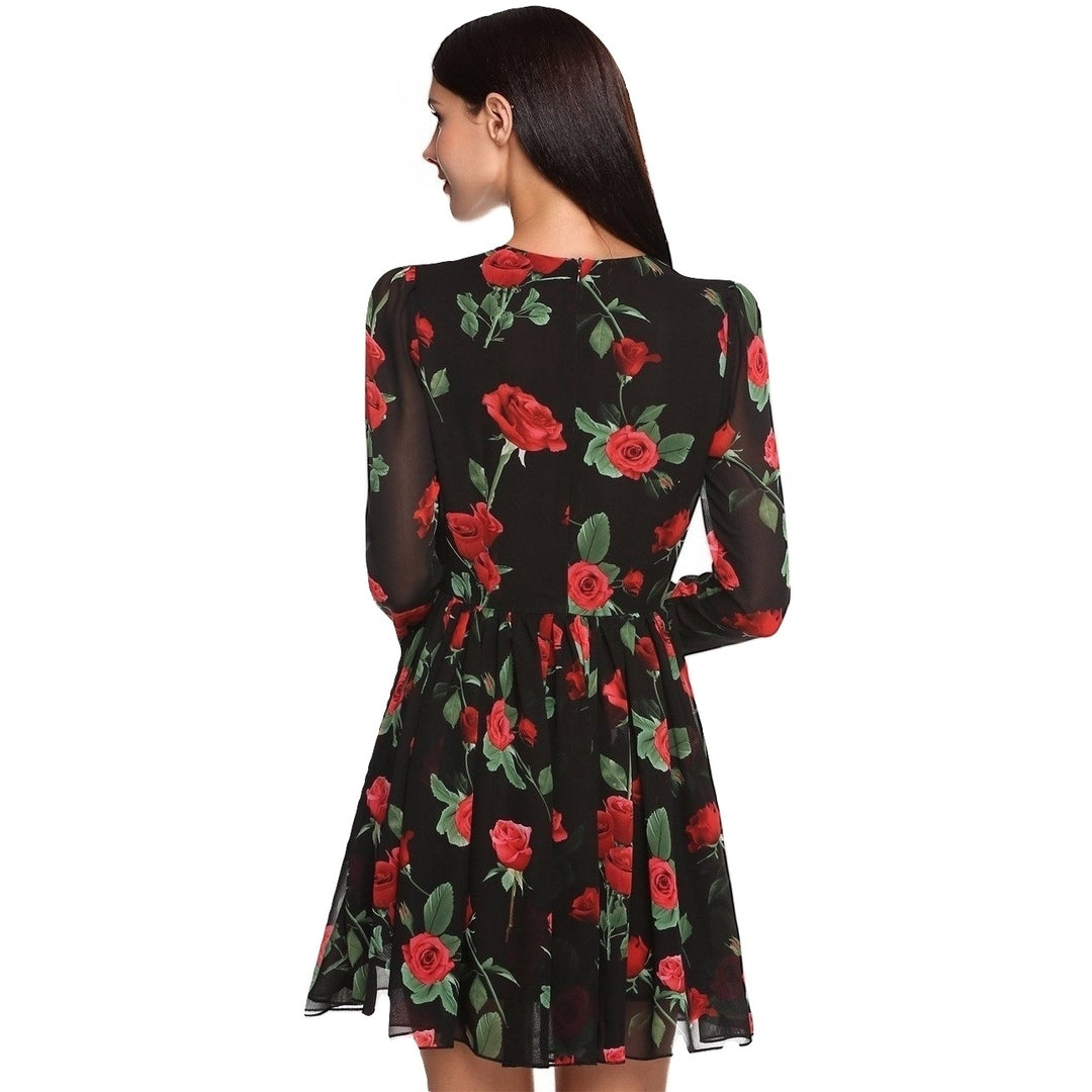 Vestido Evasê Plissado Floral