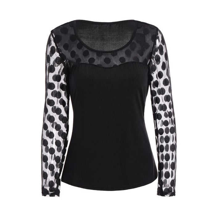 Blusa Tule Poá Preta