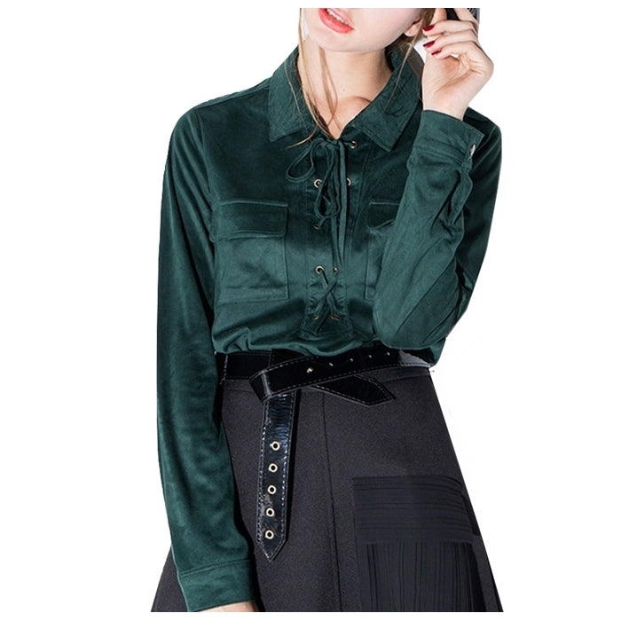 Camisa Feminina Suede Verde