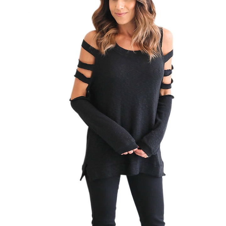 Blusa Ombro Vazado com Recortes