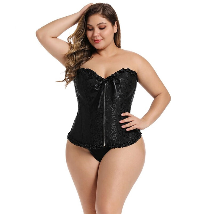Corset Overbust Plus Size Preto