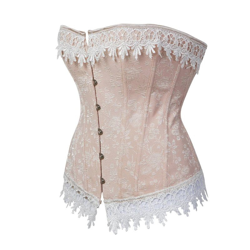 Corset Renda Plus Size Rosa