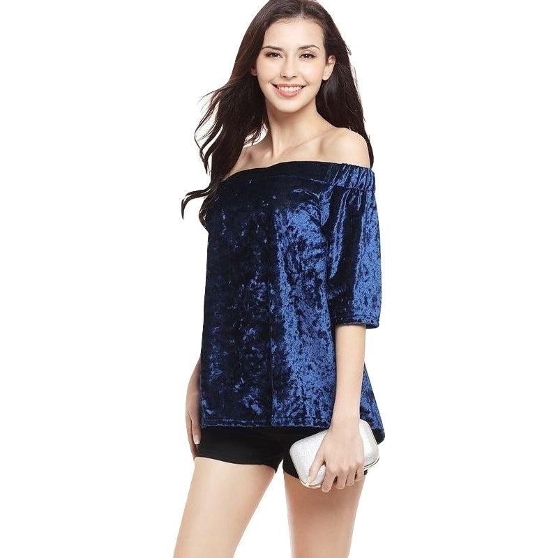 Blusa Ombro a Ombro Veludo