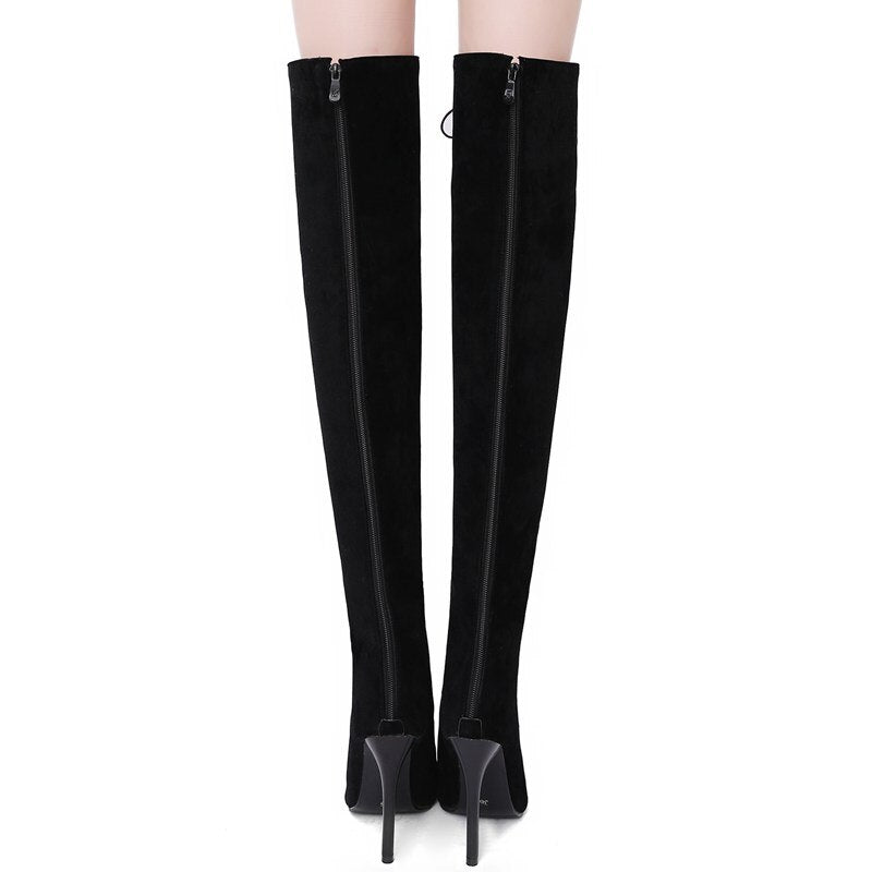 Bota Over The Knee Aberta Com Amarração