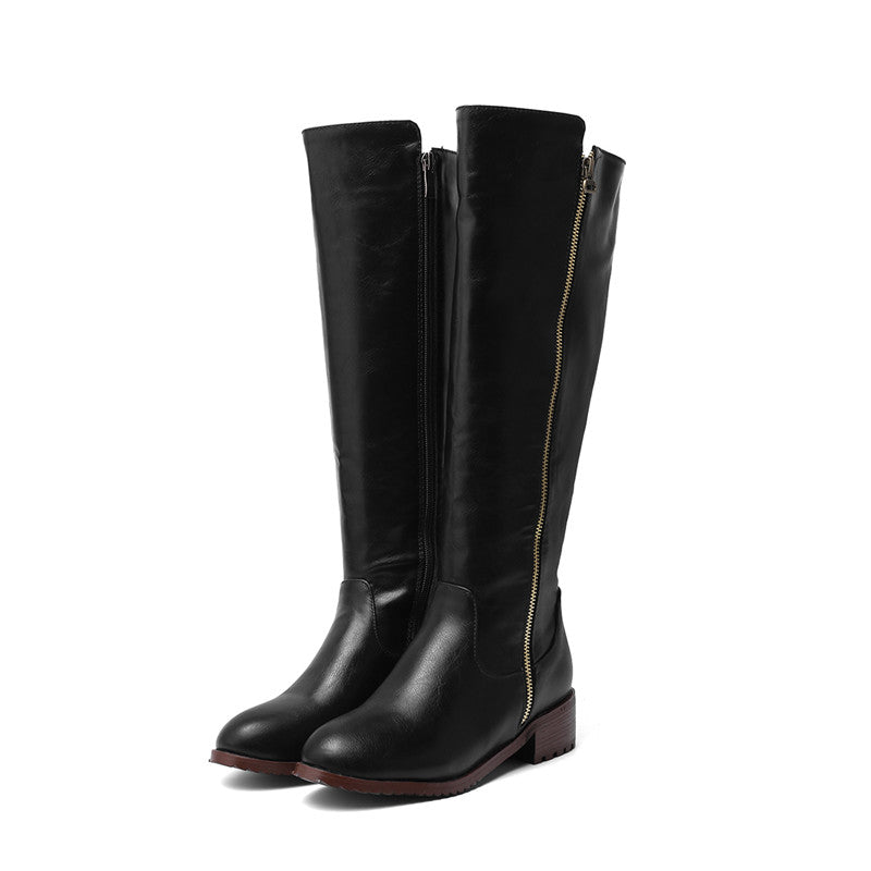 Bota Montaria Com Zíper Aparente Preta - Poderosa