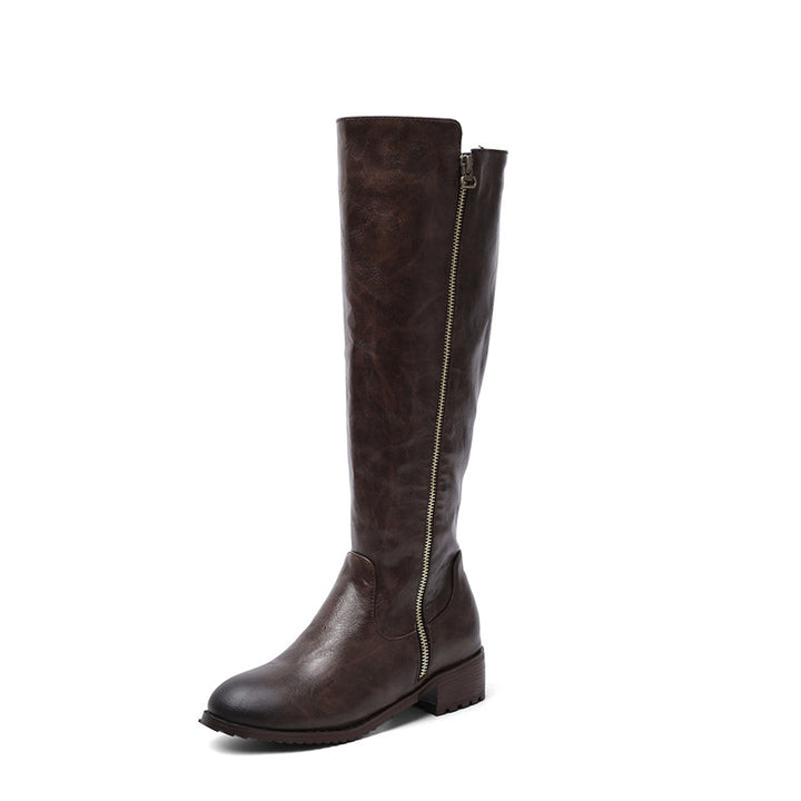 Bota Montaria Com Zíper Aparente Café - Poderosa