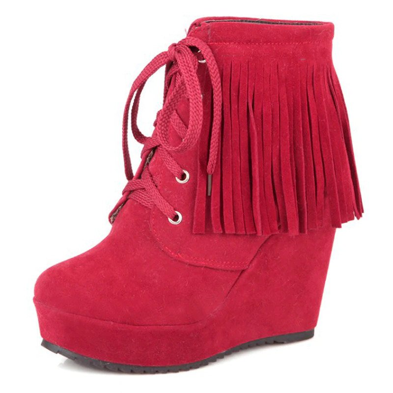Ankle Boot Plataforma Franjas
