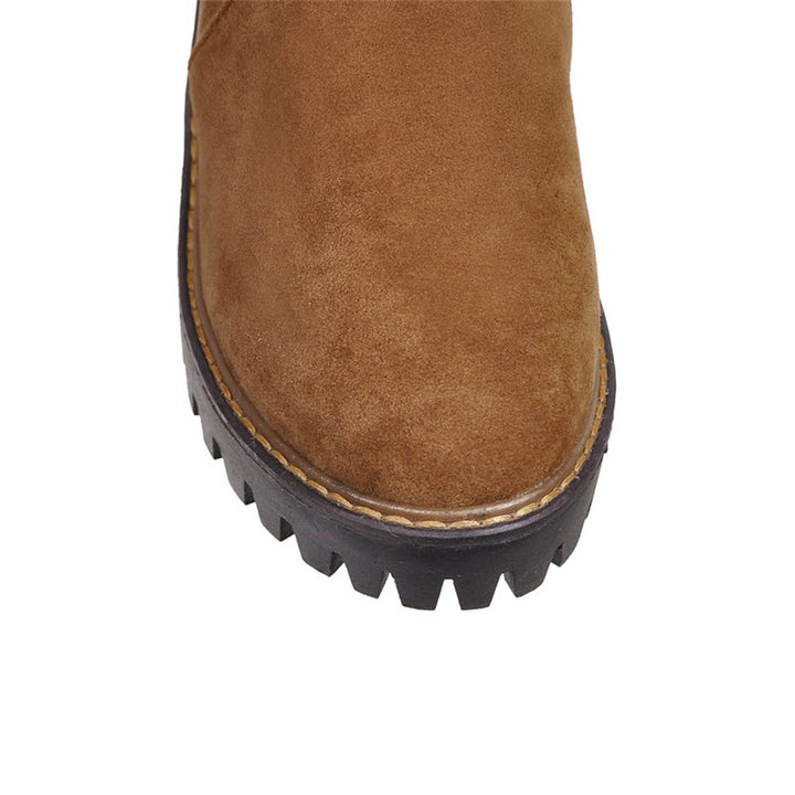Bota Cano Alto Suede Pelos