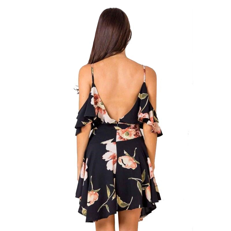Vestido Open Shoulder Floral