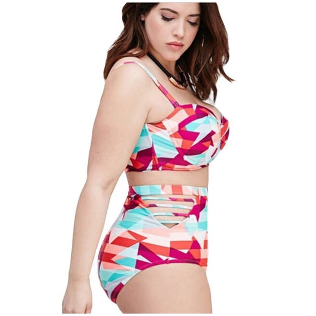 Biquíni Cintura Alta Estampado Plus Size