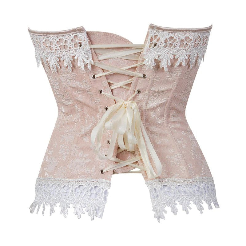 Corset Renda Plus Size Rosa