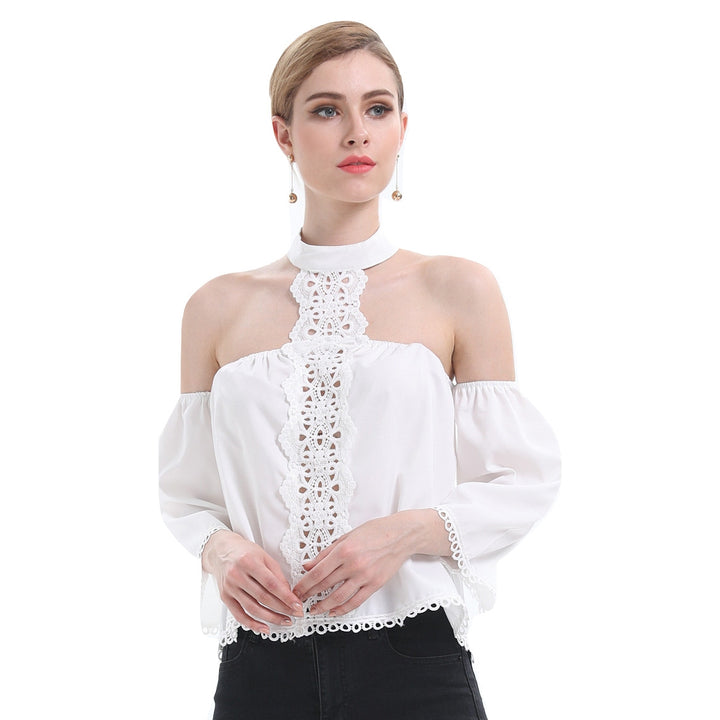 Blusa Ombro Vazado Com Renda