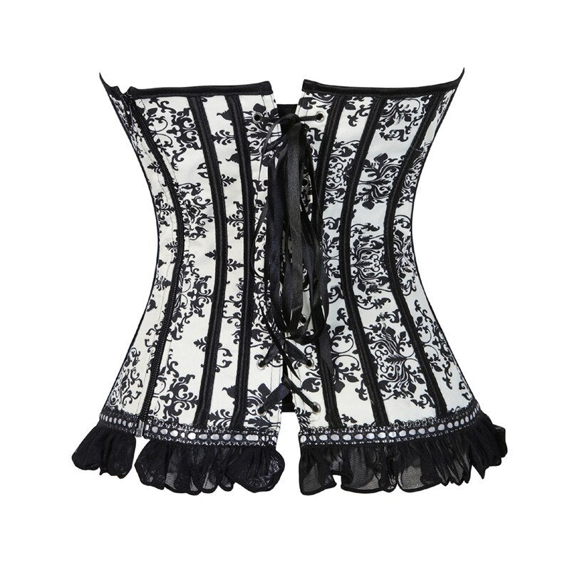 Corset Floral Black White
