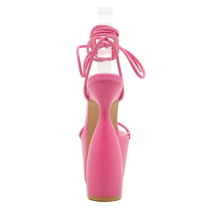 Sandália Salto Ampulheta Meia Pata Rosa