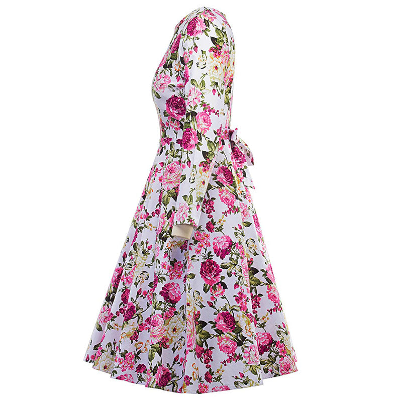 VESTIDO FLORAL MANGA LONGA - PODEROSA SHOP