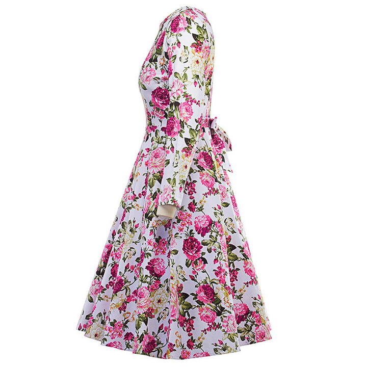 VESTIDO FLORAL MANGA LONGA - PODEROSA SHOP