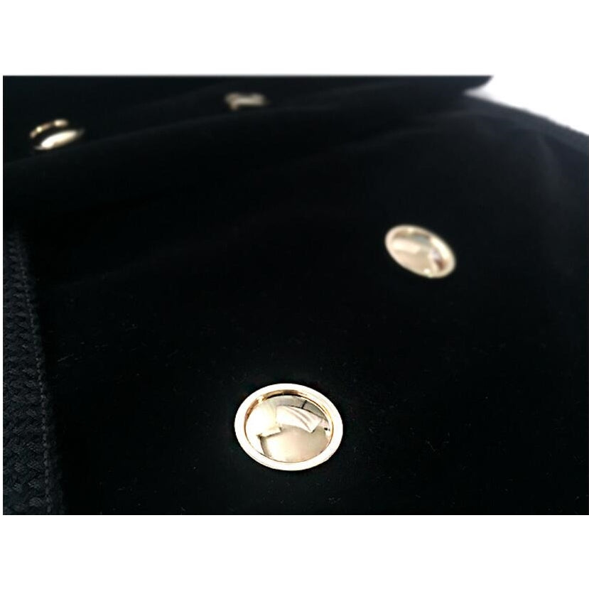 Blazer Veludo Preto Com Botões Dourados
