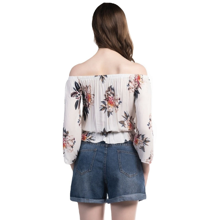 Blusa Ombro a Ombro Floral