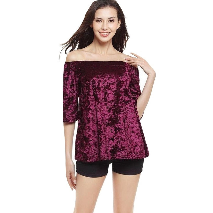 Blusa Ombro a Ombro Veludo