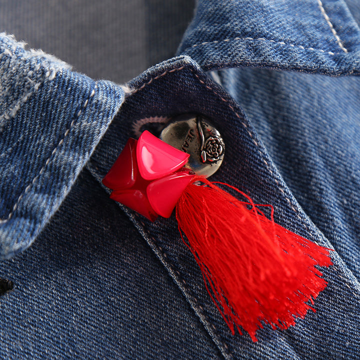 Jaqueta Denim Bordada Butterfly Dreams