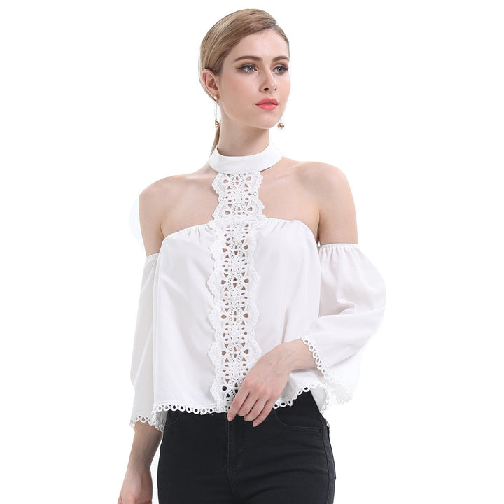 Blusa Ombro Vazado Com Renda